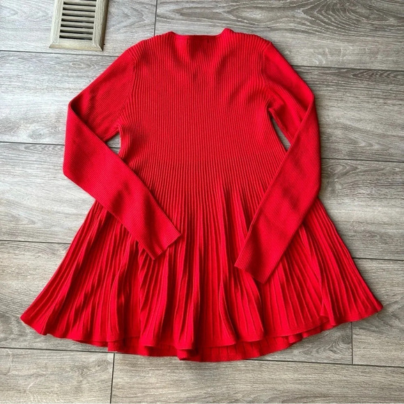 Two Twenty Five Red Ribbed Sweater  Dress - Picture 12 of 13